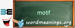WordMeaning blackboard for motif